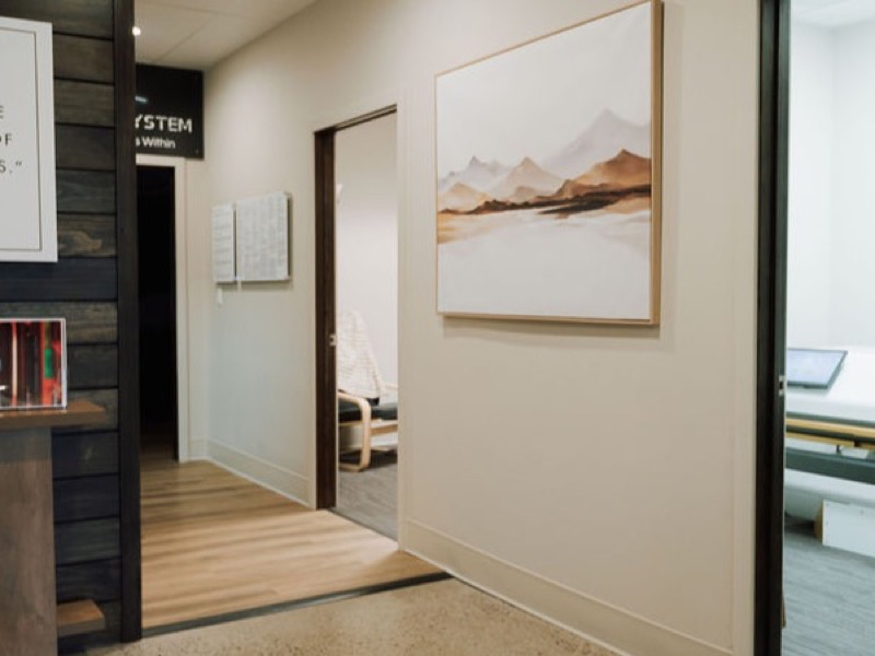 Interior hallway leading to treatment rooms
